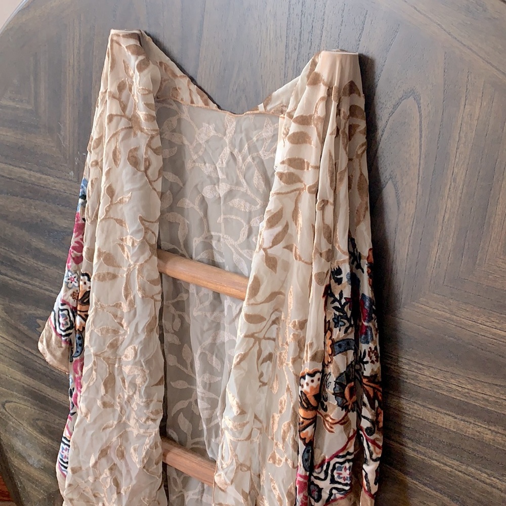 Sheer and Velvet Cardigan/Kimono
